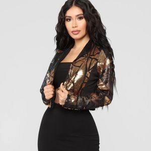 Gold and Black Glitter Blazer